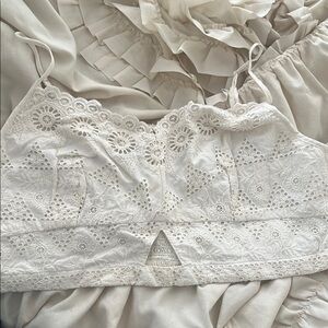 Cream crop top with beautiful design